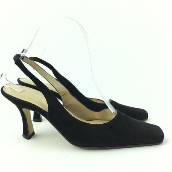 Karen Scott Womens Heels Size 6 Mason Black Suede 80s 90s - Picture 1 of 8